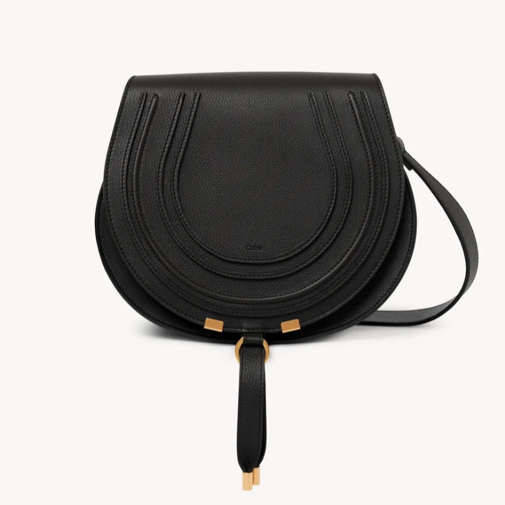 Chloe Black Small Marcie Saddle Bag